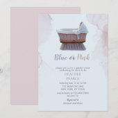 Roze of Blauw  Bassinet Geslacht onthullen Kaart (Voorkant / Achterkant)