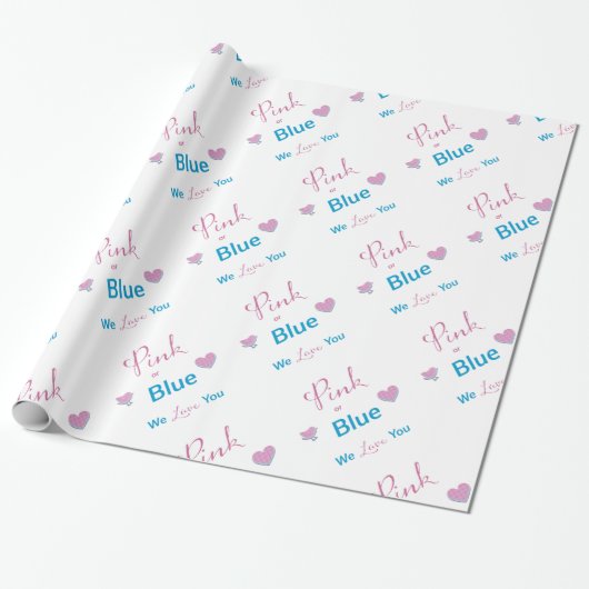 Roze of blauw cadeaupapier (Uitgerold)