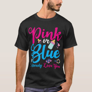 Roze of blauw die ik al van je hou t-shirt