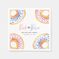 Roze of blauw donut baby shower papier bord