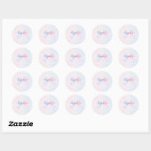 Roze of blauw gender onthult baby shower ronde sticker (Vel)