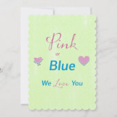 Roze of Blauw Geslacht Kaart (Voorkant)