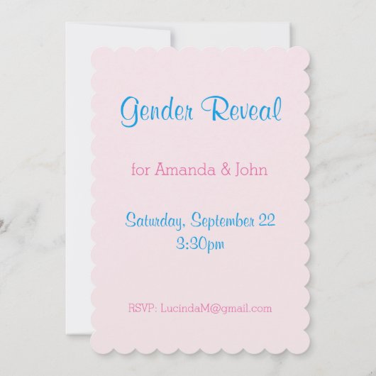 Roze of Blauw Geslacht Kaart (Achterkant)