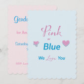 Roze of Blauw Geslacht Kaart (Voorkant / Achterkant)