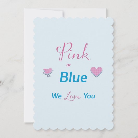 Roze of Blauw Geslacht Kaart (Voorkant)