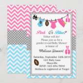 Roze of Blauw Geslacht Kaart (Voorkant / Achterkant)