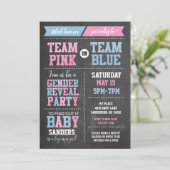 Roze of Blauw Geslacht onthullen Krijtbord Kaart (Staand voorkant)