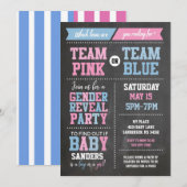 Roze of Blauw Geslacht onthullen Krijtbord Kaart (Voorkant / Achterkant)