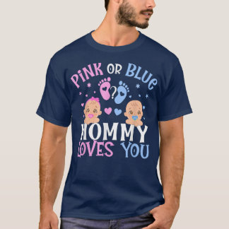 Roze of blauw geslacht onthullen mama houdt van je t-shirt