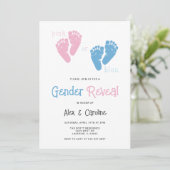 Roze of Blauw Geslacht Onthullen Party Baby Feet M Kaart (Staand voorkant)