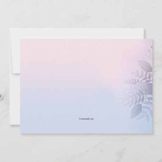 Roze of Blauw Geslacht Onthullen Uitnodiging van d (Achterkant)