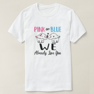 Roze of blauw geslacht onthullen we al van je houd t-shirt