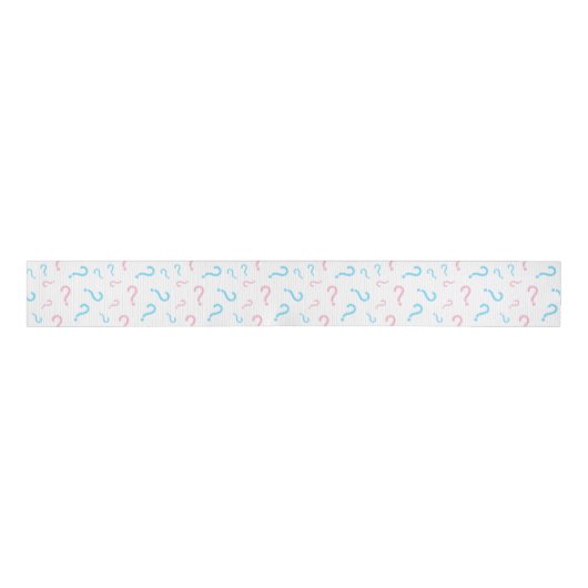 Roze of Blauw Geslacht onthullen Witte Grosgrain l Grosgrain Lint (Voorkant)