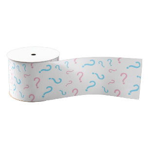 Roze of Blauw Geslacht onthullen Witte Grosgrain l Lint