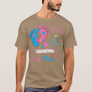 Roze of Blauw Geslacht Zwangerschap oma-liefhebber T-shirt