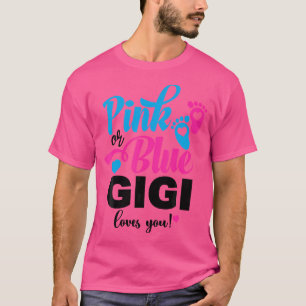 Roze of blauw Gigi houdt van je Geslacht onthullen T-shirt