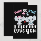 Roze of blauw ik ben al dol op je gender onthullin kaart (Voorkant / Achterkant)