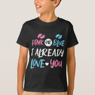 Roze of blauw Ik hou al van je Geslacht onthullen T-shirt