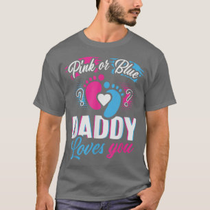 Roze of blauw je vader houdt van je geslacht om je t-shirt