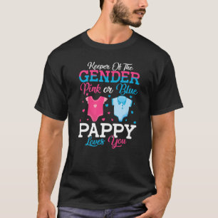 Roze of blauw kleefbewaarder van de genderpapie t-shirt