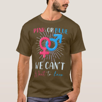 Roze of blauw kunnen we niet wachten om Baby Gende T-shirt