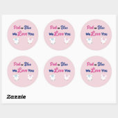 Roze of Blauw met Layette Bodysuit-pakken Ronde Sticker (Vel)