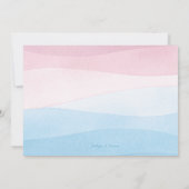 Roze of Blauw modern Balloon pop gender reveal Kaart (Achterkant)