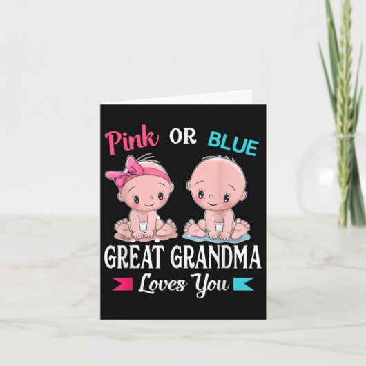 Roze Of Blauw Oma Houd Van Jou Geslacht Reveal Kaart (Voorkant)