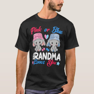Roze of blauw Oma Loves You Elephants Baby Gend T-shirt