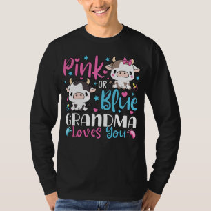 Roze of blauw Oma Loves You Gifts Koe Baby M L T-shirt