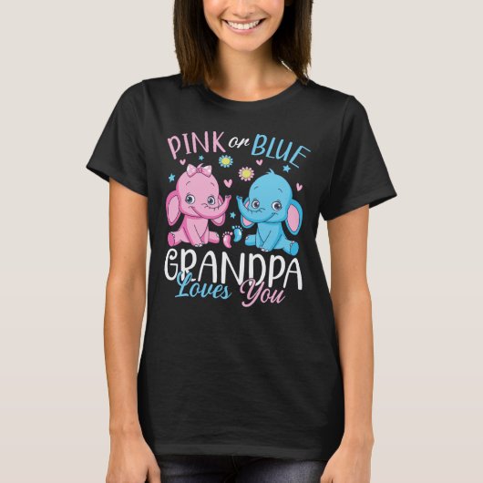 Roze of blauw Opa houdt van je Olifant Baby Vrouwe T-shirt (Voorkant)