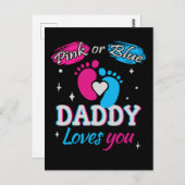 Roze of blauw, papa houdt van je briefkaart (Voorkant / Achterkant)