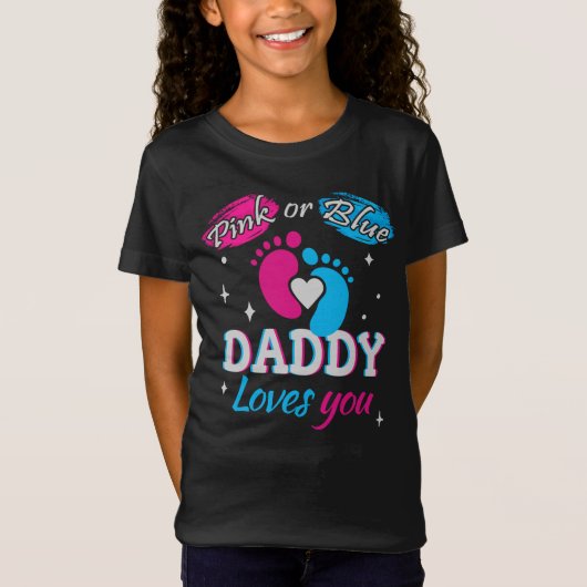 Roze of blauw, papa houdt van je t-shirt (Voorkant)