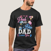 Roze of Blauw Papa Loves You Koe Baby Geslacht ont T-shirt (Voorkant)