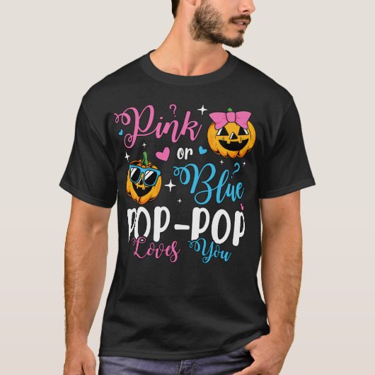 Roze of blauw Pop-Pop houdt van je pompoen Baby Ma T-shirt (Voorkant)