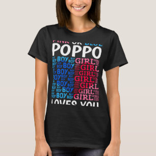 Roze of blauw Poppo houdt van je Geslacht onthulle T-shirt