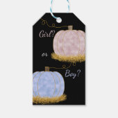 Roze of Blauw Pumpki Geslacht Onthullen Partij Cadeaulabel (Voorkant)