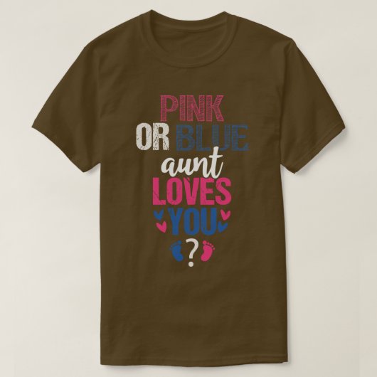 Roze of blauw Tante houdt van je T-shirt (Design voorkant)