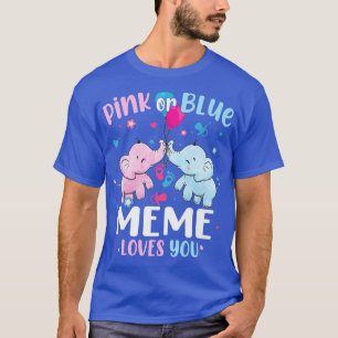 Roze of blauw thema houdt van je sekse en onthult t-shirt