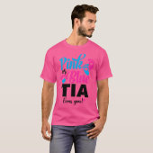 Roze of blauw Tia houdt van je Geslacht onthullen  T-shirt (Voorkant volledig)
