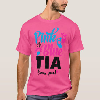 Roze of blauw Tia houdt van je Geslacht onthullen  T-shirt