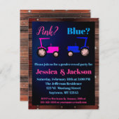 "Roze of Blauw" Tractoren Boerderij Stijl Geslacht Kaart (Voorkant / Achterkant)