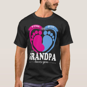 Roze of blauw uw uw GRANDPA houdt van uw gender T-shirt