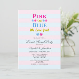Roze of blauw van wie we houden van je sneeuwvlokk kaart