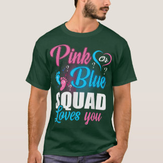 Roze of blauw vierkant houdt van je geslacht Baby  T-shirt