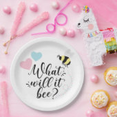 Roze of blauw wat het geslacht zal zijn onthullen papieren bordje (Feest)