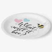 Roze of blauw wat het geslacht zal zijn onthullen papieren bordje (Gekanteld)