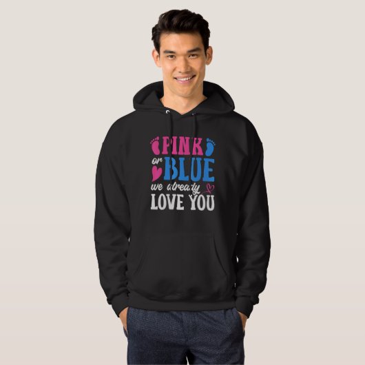 Roze of blauw We houden al van je gender onthullin Hoodie (Voorkant volledig)
