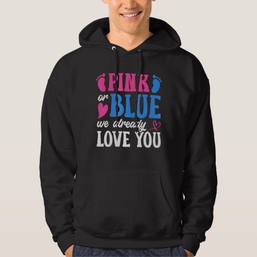 Roze of blauw We houden al van je gender onthullin Hoodie (Voorkant)