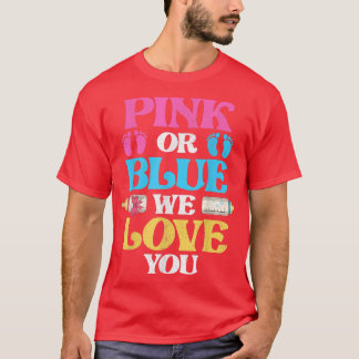 Roze of blauw We houden van je Baby kondiging gend T-shirt